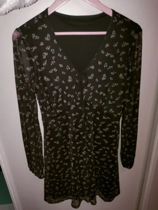 Vestido floral manga larga