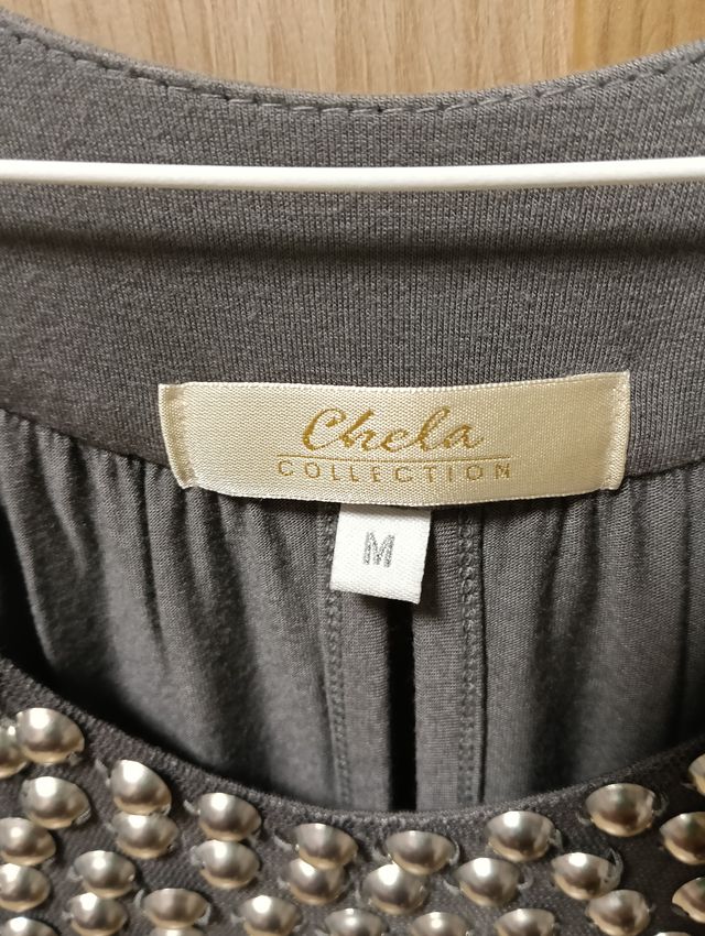 Top Chela gris con pedrería