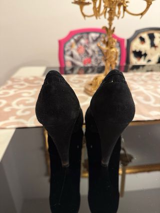 Zapatos Fosco tacón alto negra talla 37 – peep toe
