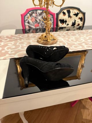 Zapatos Fosco tacón alto negra talla 37 – peep toe