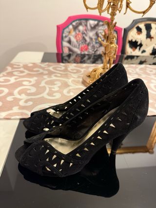 Zapatos Fosco tacón alto negra talla 37 – peep toe