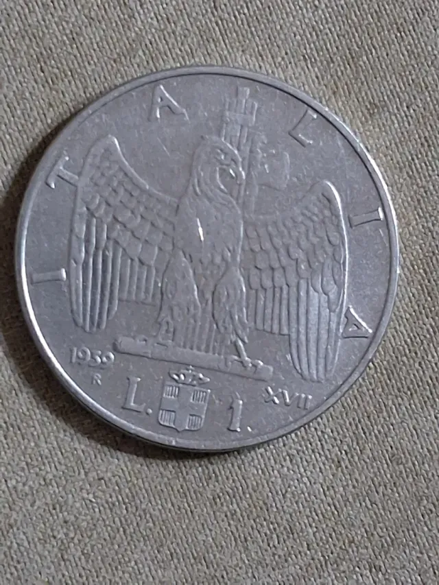 1 Lira Vittorio Emanuele 1939 antimagnetica