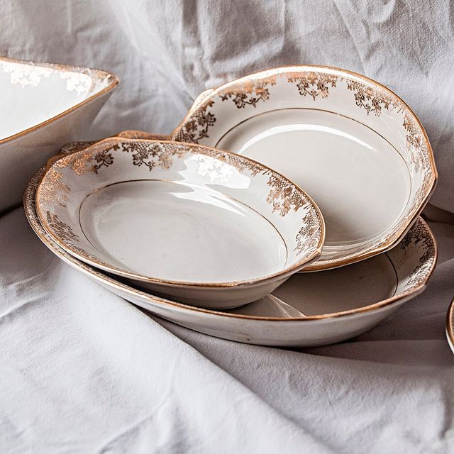 Vajilla Royal China Porcelana Dorada