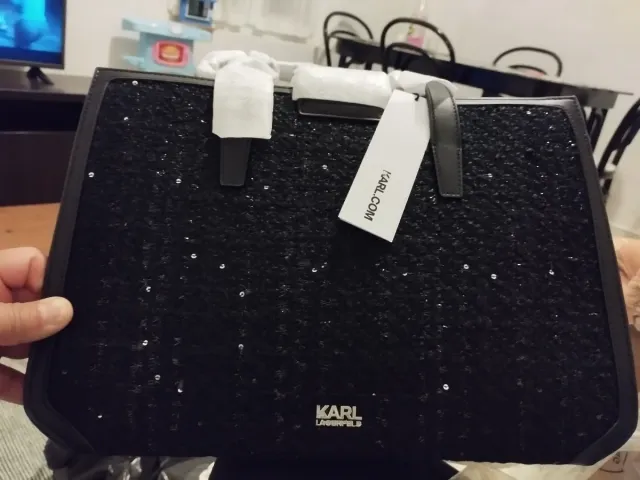 Bolso Karl Lagerfeld Negro Lentejuelas