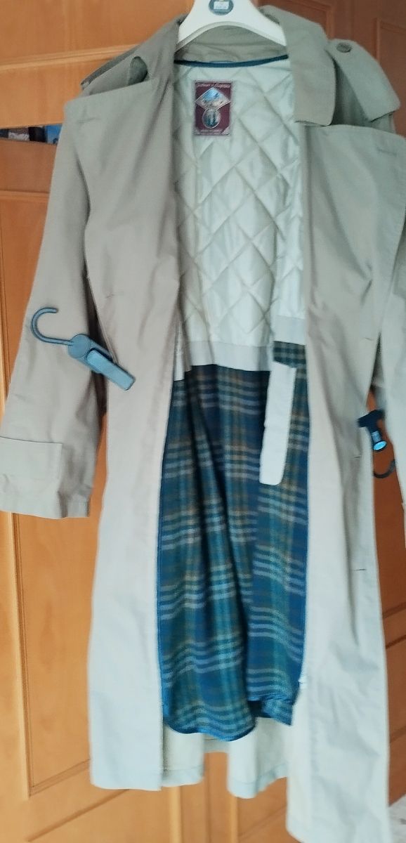 Gabardina hombre abrigo interior desmontable