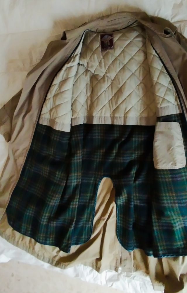 Gabardina hombre abrigo interior desmontable