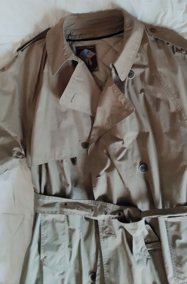 Gabardina hombre abrigo interior desmontable