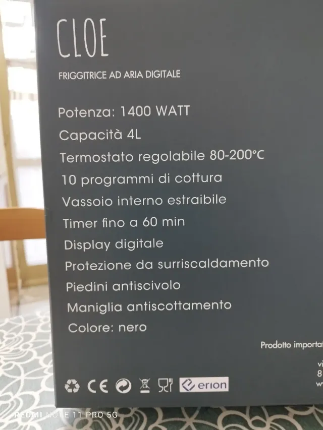 Friggitrice ad aria CLOE DPM 1400W 4L