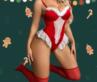 Lencería Navidad Sexy Roja y Blanca