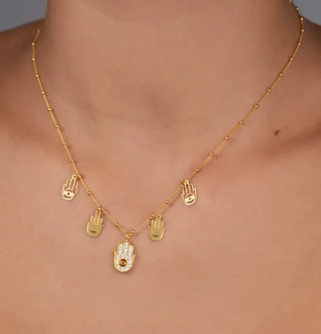 Collar Mano de Fátima Plata Ley 925