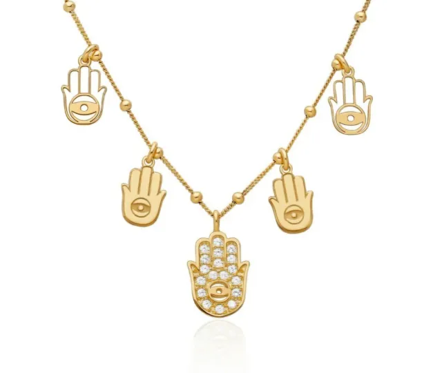 Collar Mano de Fátima Plata Ley 925