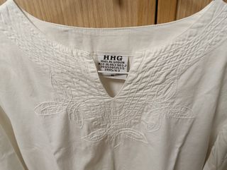 Camisa blanca bordada entretiempo M