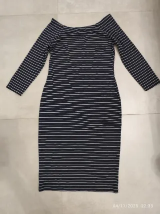 Vestido Zara rayas cuello barco