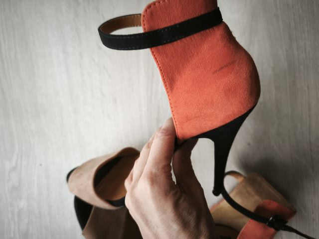 Sandalias Zara Tacón Ante Tricolor Talla 37