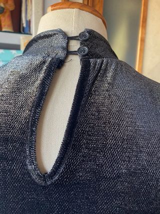 Vestido fiesta terciopelo negro/plata