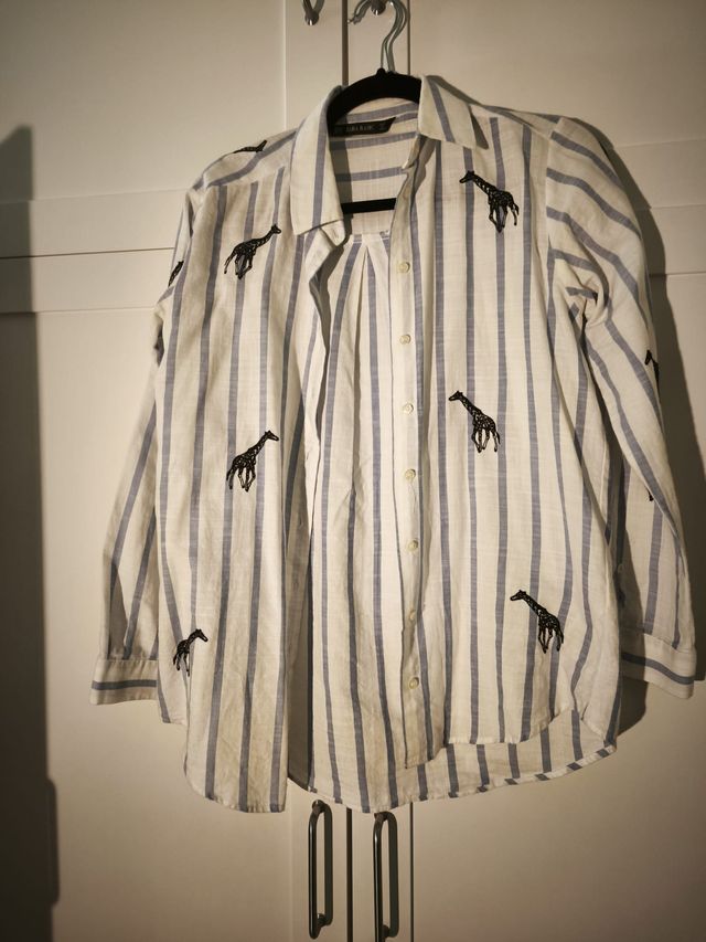 Camisa Zara Rayas Jirafas Talla XS