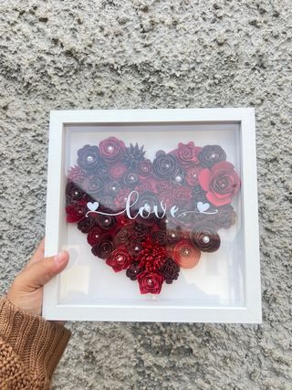 Quadro cuore rose carta Love