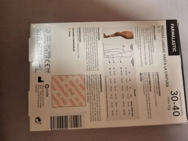 Medias Farmalastic Compresión 30-40 mm Hg Beige