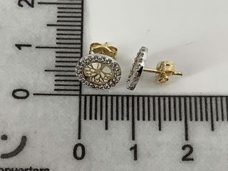 pendientes oro 18k con piedra