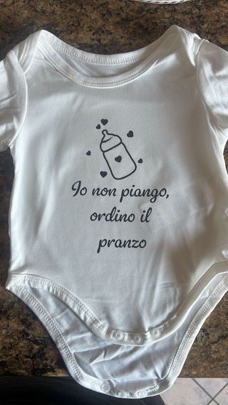 Body bebè "Io non piango, ordino il pranzo"
