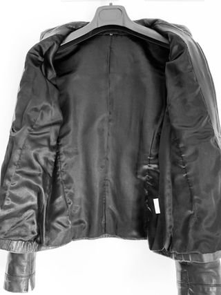 Chaqueta de cuero auténtico negra