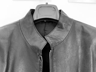 Chaqueta de cuero auténtico negra