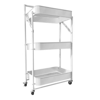Carrito Metálico Plegable 3 Pisos con Ruedas NUEVO