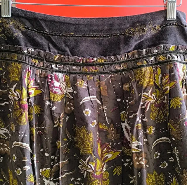 Gonna stampata marrone taglia 42/44