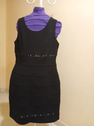 Vestido negro fiesta, sin mangas talla 44
