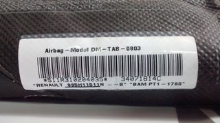 985H11511R AIRBAG ASIENTO IZQUIERDO RENAULT CLIO 3: 2005-2006-2007-2008-2009-2010-2011-2012, FLUENCE 2013-2014-2015-2016-2...