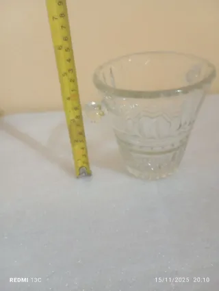 Secchiello in vetro con manici