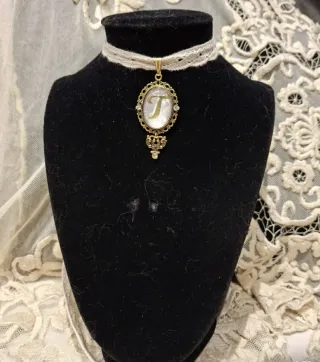 Collar Camafeo Fallera Inicial E Perla