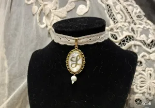 Collar Camafeo Fallera Inicial E Perla