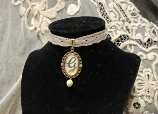 Collar Camafeo Fallera Inicial E Perla