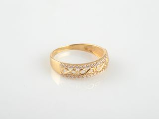anillo oro 18k con piedra con circonita