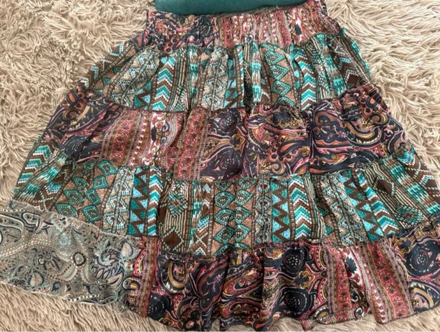 Falda DINDIA seda multicolor talla única