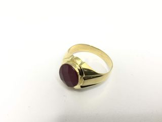 sello oro 18k con piedra con circonita