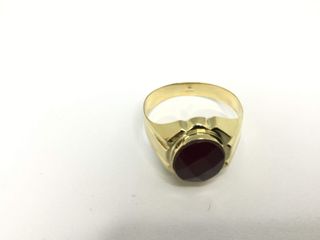 sello oro 18k con piedra con circonita