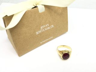 sello oro 18k con piedra con circonita