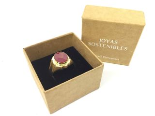 sello oro 18k con piedra con circonita