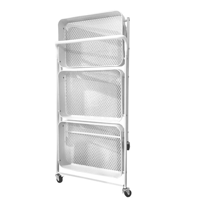 Carrito Metálico Plegable 3 Pisos con Ruedas NUEVO
