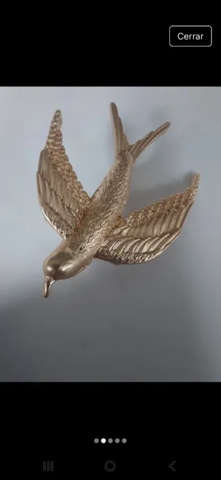 Broche pájaro dorado joyas bisutería regalo moda