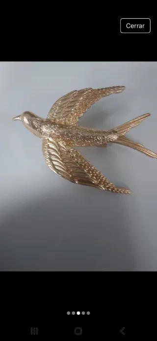 Broche pájaro dorado joyas bisutería regalo moda