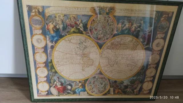 Quadro con Cristallo. Puzzle Mappamondo.