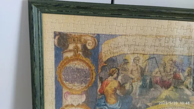 Quadro con Cristallo. Puzzle Mappamondo.