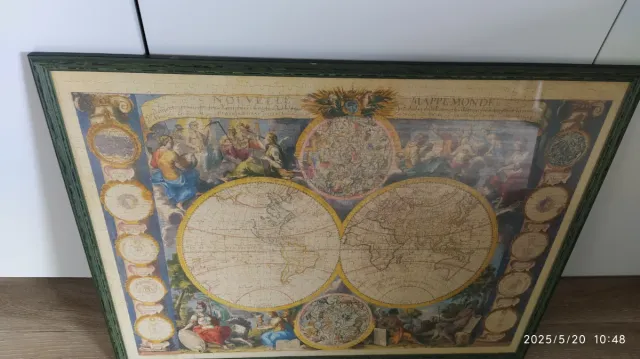 Quadro con Cristallo. Puzzle Mappamondo.