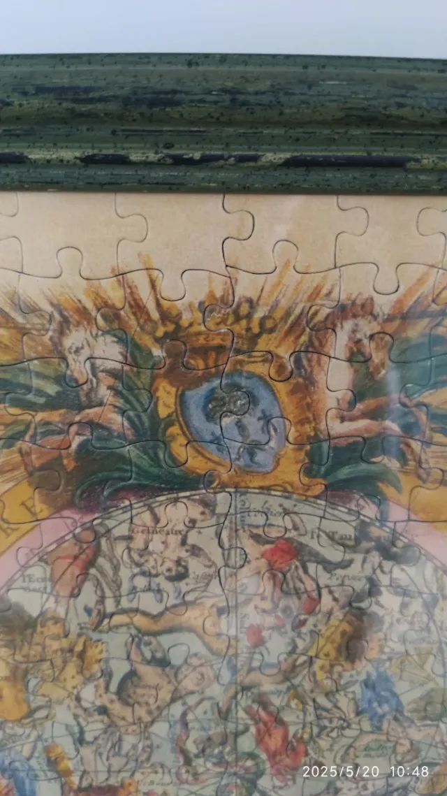 Quadro con Cristallo. Puzzle Mappamondo.