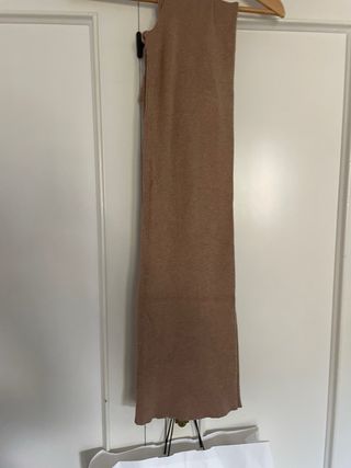 Pantalón camel punto canalé