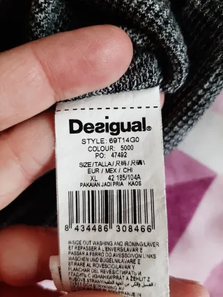 Camiseta Desigual manga larga gris XL