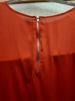 Blusa fluida manga larga naranja talla 44